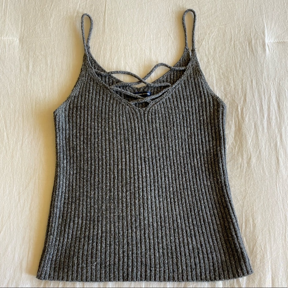 American Eagle Outfitters gray spaghetti strap